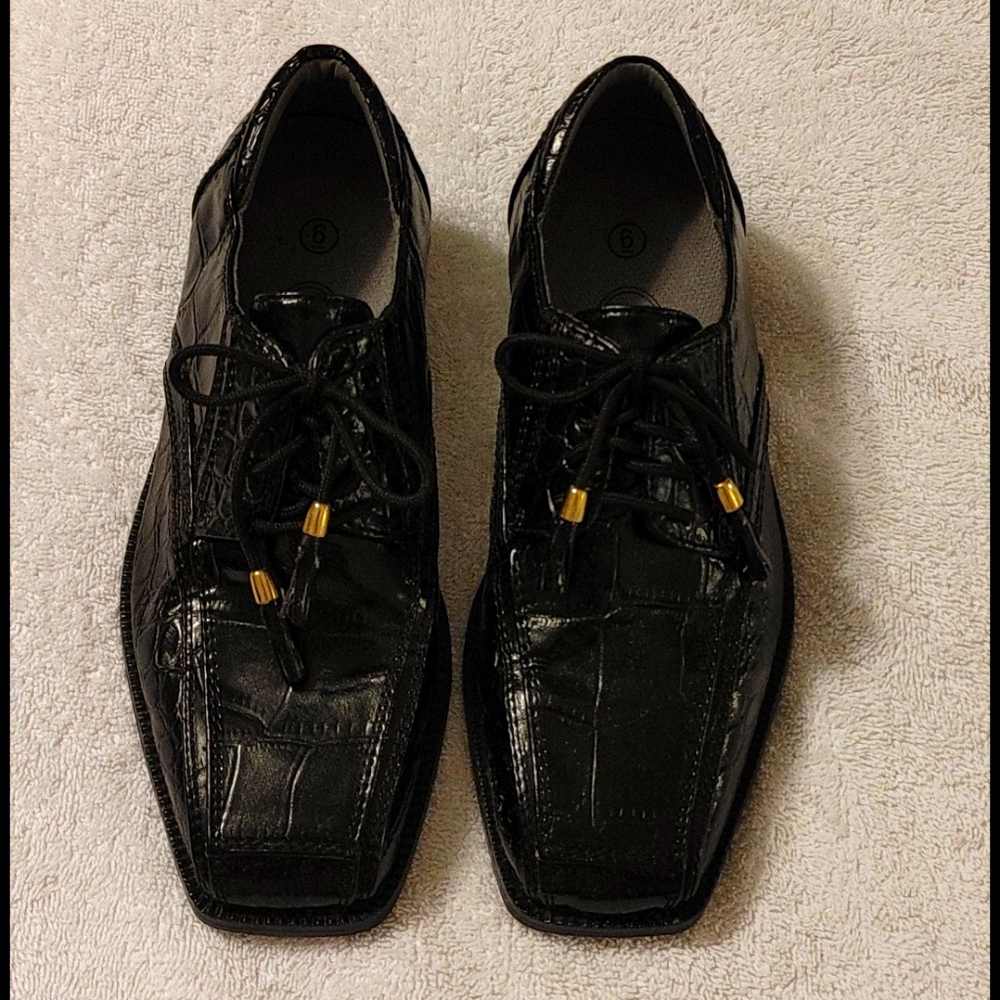 State street men's black shoes size 6